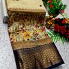 Fancy print office wear cotton sarees all over body kalamkari  pattern design premium look lightweight comfortable wear - LIGHT SANDLE