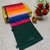 Rain bow Pattern Soft Linen Cotton Saree traditional look collection - MULTI COLOR (2)
