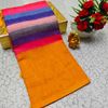 Rain bow pattern soft linen cotton saree traditional look collection - MULTI COLOR (3)