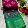 Fancy print office wear cotton sarees all over body diamond pattern design premium look lightweight comfortable wear - WINE COLOUR