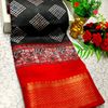Fancy print office wear cotton sarees all over body diamond pattern design premium look lightweight comfortable wear - BLACK