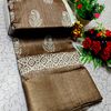 Fancy print office wear cotton sarees all over body flower design pattern design premium look lightweight comfortable wear - CHOCOLATE COLOR (1)