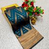 1000 Butta premium Soft Silk Saree weddings, festivals, traditional Wear - PEACKOK BLUE (1)