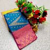 1000 Butta premium Soft Silk Saree weddings, festivals, traditional Wear - BLUE COLOUR (1)