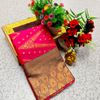 1000 Butta premium Soft Silk Saree weddings, festivals, traditional Wear - DARK PINK