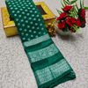 Premium Banarasi Silk Saree with Heavy Silver Zari & Stone Work Saree - DARK GREEN