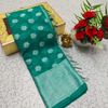 Premium Banarasi Silk Saree with Heavy Silver Zari & Stone Work Saree - NORMAL GREEN