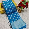 Premium Banarasi Silk Saree with Heavy Silver Zari & Stone Work Saree - BLUE COLOUR