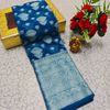 Premium Banarasi Silk Saree with Heavy Silver Zari & Stone Work Saree - NORMAL  BLUE (1)