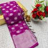 Premium Banarasi Silk Saree with Heavy Silver Zari & Stone Work Saree - PURPLE COLOUR (1)