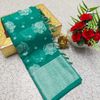 Premium Banarasi Silk Saree with Heavy Silver Zari & Stone Work Saree - NORMAL GREEN (1)