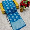 Premium Banarasi Silk Saree with Heavy Silver Zari & Stone Work Saree - BLUE COLOUR (2)