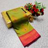 Premium Meena work Soft Silk Saree weddings, festivals, traditional Wear - LITE GREEN