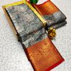 Premium Bridal Tissue Silk Saree with Intricate Zari Weave - GRAY