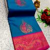 Premium Meena work Soft Silk Saree weddings, festivals, traditional Wear - BLUE COLOUR (2)