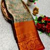 Premium Bridal Tissue Silk Saree with Intricate Zari Weave- GREEN COLOUR (1)