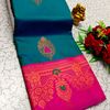 Premium Meena work Soft Silk Saree weddings, festivals, traditional Wear - PEACOCK GREEN (2)
