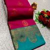 Premium Meena work Soft Silk Saree weddings, festivals, traditional Wear - RUBY COLOUR (1)