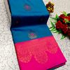 Premium Meena work Soft Silk Saree weddings, festivals, traditional Wear - BLUE COLOUR (3)