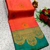 Premium Meena work Soft Silk Saree weddings, festivals, traditional Wear - ORANGE N