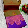 Premium Meena work Soft Silk Saree weddings, festivals, traditional Wear - DARK GOLD (1)