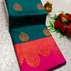Premium Meena work Soft Silk Saree weddings, festivals, traditional Wear - PEACOCK GREEN (3)