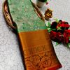 Premium Bridal Tissue Silk Saree with Intricate Zari Weave- GREEN (2)