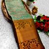 Premium Bridal Tissue Silk Saree with Intricate Zari Weave - GREEN COLOUR (2)