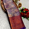 Premium Bridal Tissue Silk Saree with Intricate Zari Weave - PURPLE COLOUR (1)