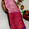 Premium Bridal Tissue Silk Saree with Intricate Zari Weave - DARK PINK (2)