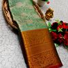 Premium Bridal Tissue Silk Saree with Intricate Zari Weave - GREEN COLOUR (1)