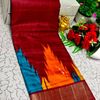 Traditional Look Malgudi Silk Saree Lightweight Silk Blend Saree - TOMATO COLOUR