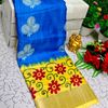 Traditional Look Malgudi Silk Saree Lightweight Silk Blend Saree - BLUE COLOUR (3)