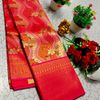 Bridal silk gold silvar and copper zari weave and wedding art silk suba muhurtha pattu sarees - PINK