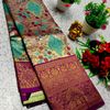 Bridal silk gold silvar and copper zari weave and wedding art silk suba muhurtha pattu sarees - PURPLE COLOUR