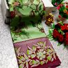 Elegant kalamkari tissue saree for festivities & weddings - EMERALD COLOUR (1)