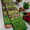 Bridal silk gold silvar and copper zari weave and wedding art silk suba muhurtha pattu sarees - GREEN (2)
