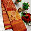 Bridal silk gold silvar and copper zari weave and wedding art silk suba muhurtha pattu sarees - MERUN (3)