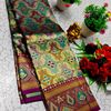 Bridal silk gold silvar and copper zari weave and wedding art silk suba muhurtha pattu sarees - WINE COLOUR (1)