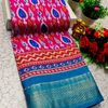 Fancy Print  Office Wear Cotton Sarees All Over Body Poo Design Premium Look lightweight Comfortable Wear - DARK PINK (2)