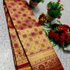 Bridal silk gold silvar and copper zari weave and wedding art silk suba muhurtha pattu sarees - WINE COLOUR (3)