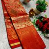 Bridal silk gold silvar and copper zari weave and wedding art silk suba muhurtha pattu sarees - MERUN (6)