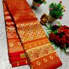 Bridal silk gold silvar and copper zari weave and wedding art silk suba muhurtha pattu sarees - BROWN COLOUR