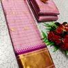Traditional Checked Silk Saree Premium Design Border Zari Design - BABY PINK