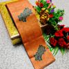 Kubera borderless elite bridal rapier fancy light weight silk type sarees function wear - LIGHT ORANGE (3)