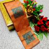 Kubera borderless elite bridal rapier fancy light weight silk type sarees function wear - LIGHT ORANGE (4)