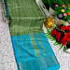 Traditional Look Malgudi Silk Saree Lightweight Silk Blend Saree - OLIVE GREEN