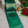 Bridal silk gold silvar and copper zari weave and wedding art silk suba muhurtha pattu sarees - TEAL COLOUR (3)