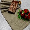 Soft Net Saree with Shimmering Weave and Designer Work Blouse - CHOCOLATE COLOR (2)