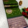 Banaras with our banarasi cotton fabric — a beautiful fusion of classic artistry and breathable comfort wear saree - GREEN (4)